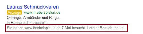 Anzeige vorherige Besuche