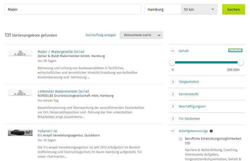 So könnte Ihre Stellenanzeige bei Xing aussehen.