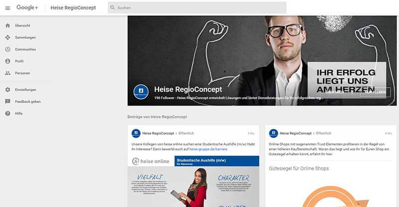 Google Plus_Heise Profil