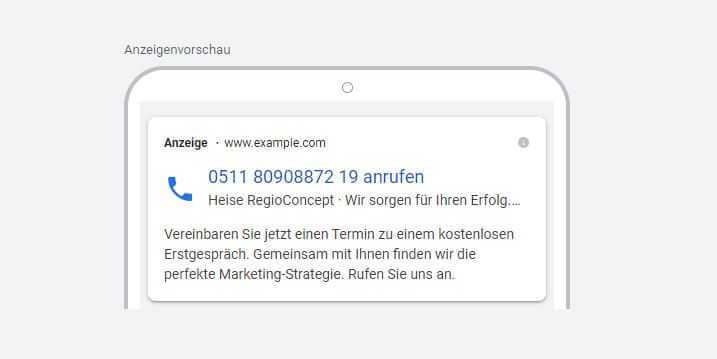 Google Ads für lokale Unternehmen Call-Only-Kampagne