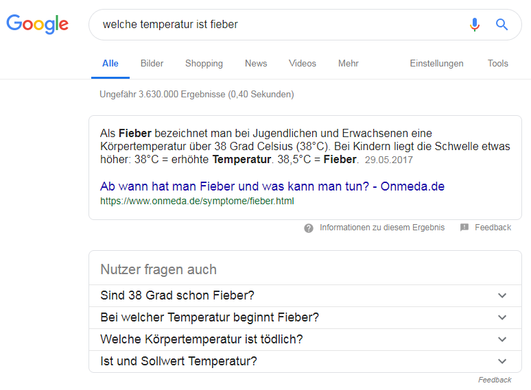 Screenshot Nutzer-fragen-auch-Snippet