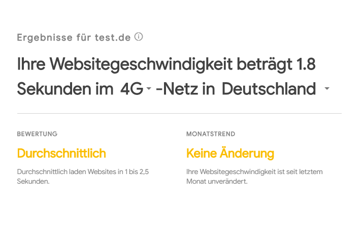 Domaineingabe, Screenshot Test My Site