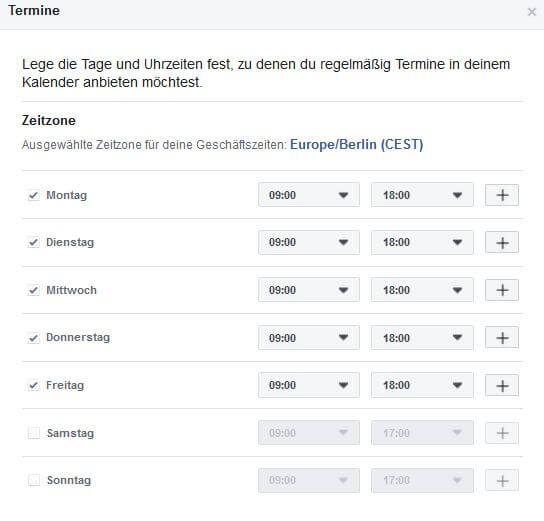 Facebook Terminbuchung Termine festlegen 