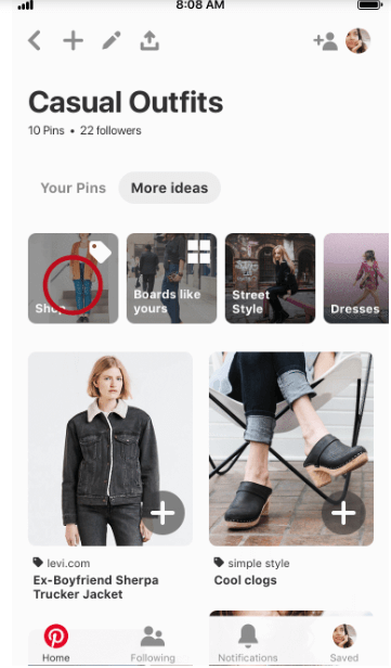 Pinterest Personalisierte Shopping-Empfehlungen