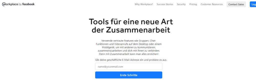 Facebook Workplace Anmeldung
