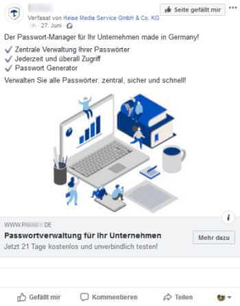 Beispiel für B2B-Anzeige, Quelle: Instagram