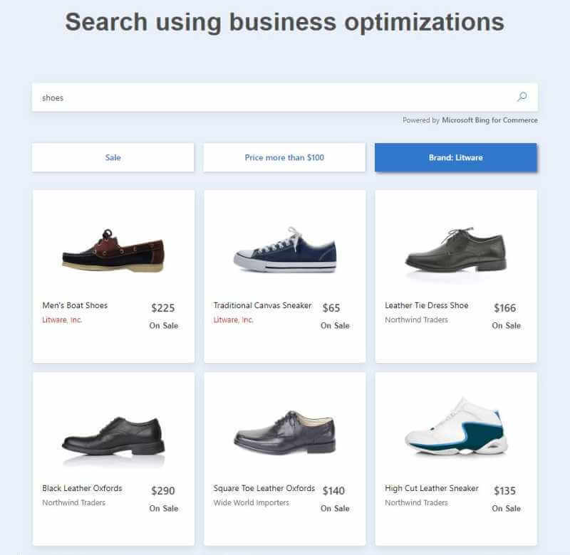 Bing for Commerce mit Geschäftsoptimierung
