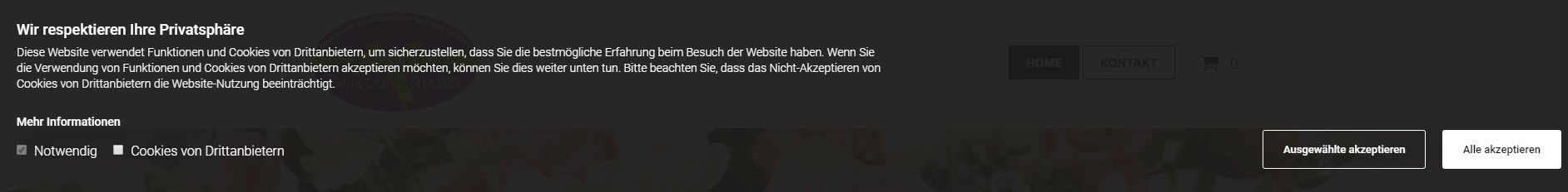 Beispiel für Cookie Consent Management einer Heise Homepage
