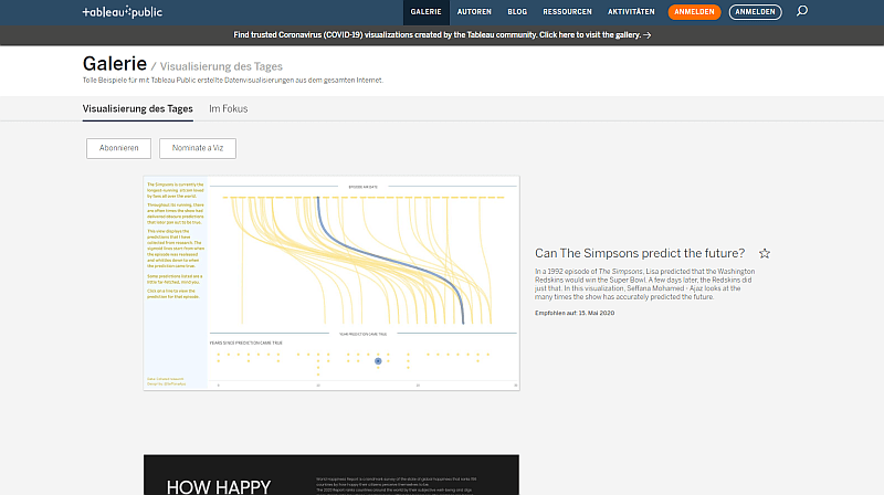 Infografiken Beispiel Tableau Public