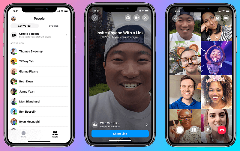 Ansicht von Messenger Rooms von Facebook, Quelle: Facebook
