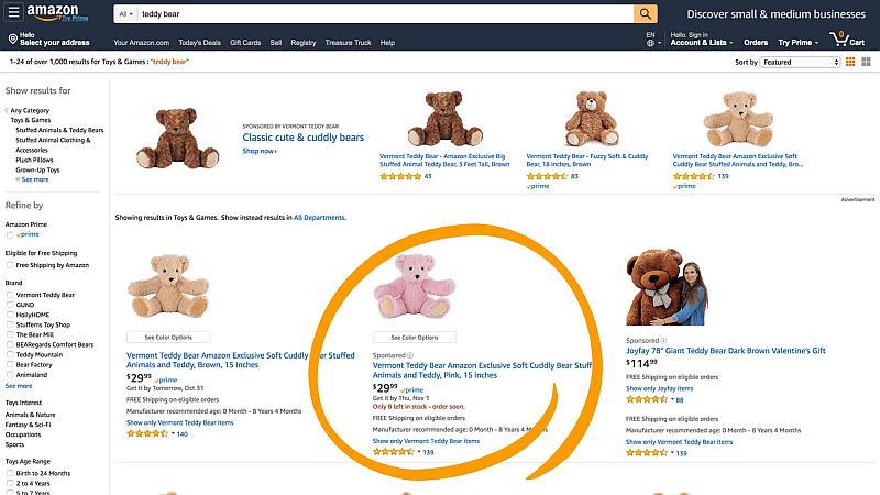 Amazon Werbung Beispiel für Sponsored Products, Quelle: Amazon