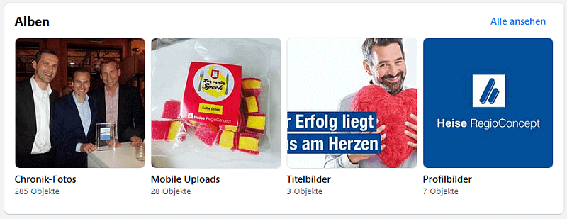 Beispiel Alben, Quelle: Facebook