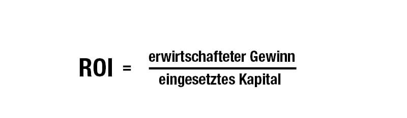 Vereinfachte Formel zur Berechnung des ROI, Grafik: heise regioconcept