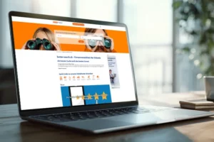 Laptop zeigt die Website von better-search.ch