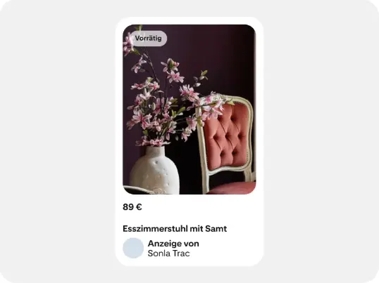 Shopping-Anzeige auf Pinterest. Quelle: Pinterest. Screenshot: heise regioconcept.