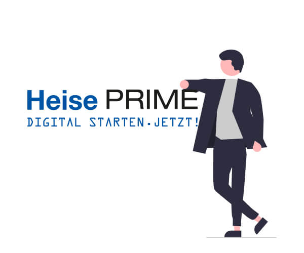 Heise Prime Logo mit stehender Figur